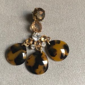 J.Crew jewel and tortoise chandelier earrings.